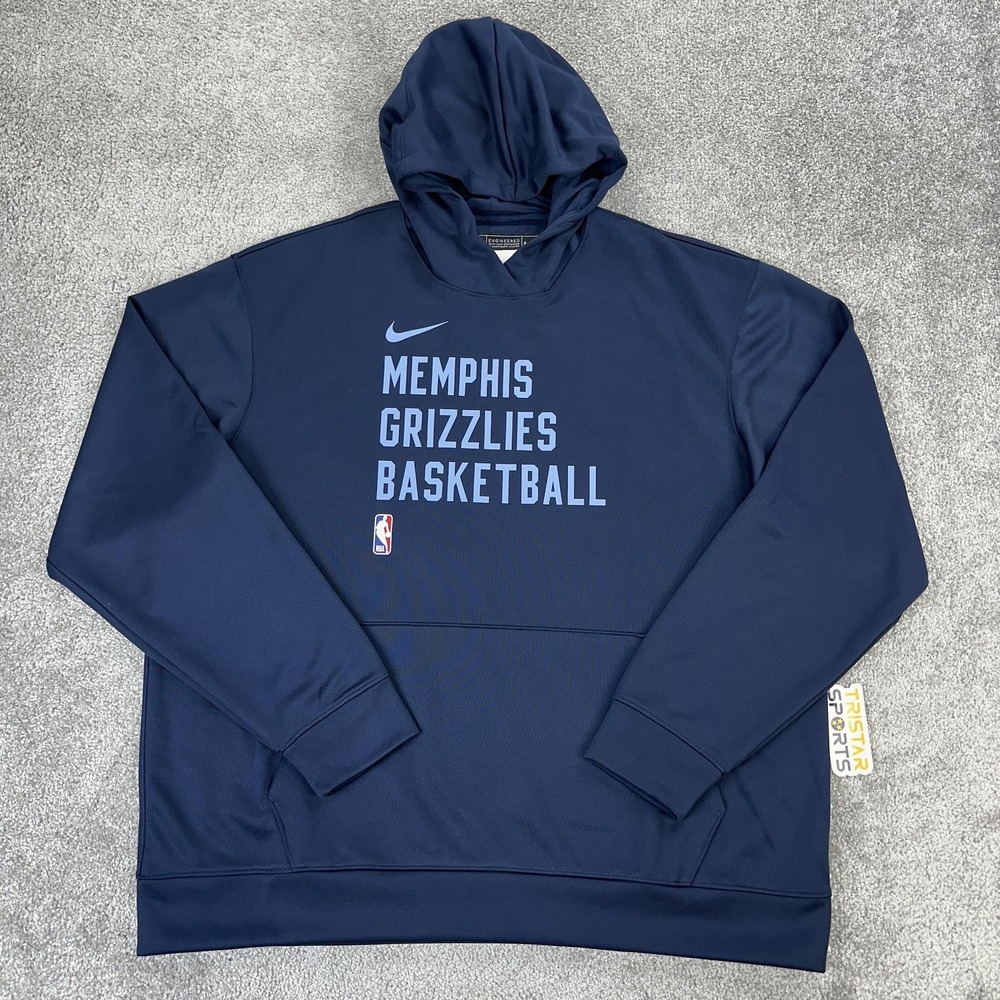 Memphis Grizzlies Hoodie Mens XL Tall Navy NBA Basketball Nike Dri Fit Pullover